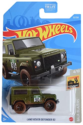 Hot Wheels Land Rover Defender 90 verde escala 1:64 miniatura 1