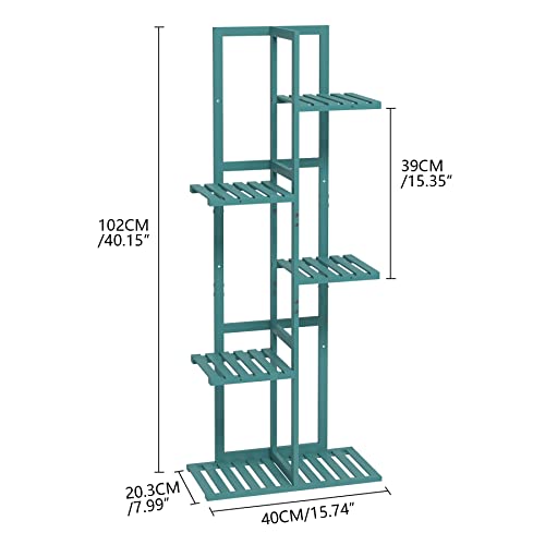 Laiensia Bamboo 5 Tier 6 Potted Plant Stand Rack Multiple Flower Pot Holder Shelf, Indoor&Outdoor Planter Display Shelves for Patio Garden, Living Room, Corner Balcony and Bedroom,Green - Thumbnail 5