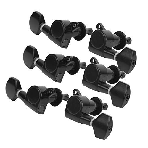 Locking Tuners Pegs, 6 Pcs Guitar Locking Tuners Lock String Tuning Key Pegs Guitar Tuning Pegs Machine Head Replacement for Electric Guitars(Black)