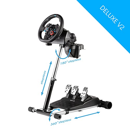 wheel stand pro g racing wheel stand compatible with logitech g29 g923 g920 g27 amp g25 wheels deluxe original v2 wheel and pedals not included