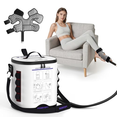 Image of Cold Therapy Machine with Programmable Timer, Portable Ice Machine for Ankle After Surgery, Ankle Replacement Recovery System, Cryotherapy Pain Relief w /Compression Pad