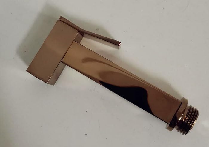 Shiny Rose Gold Brass Shattaf Sprayer Set, High-Pressure Handheld Bidet Kit with Valve & Hose