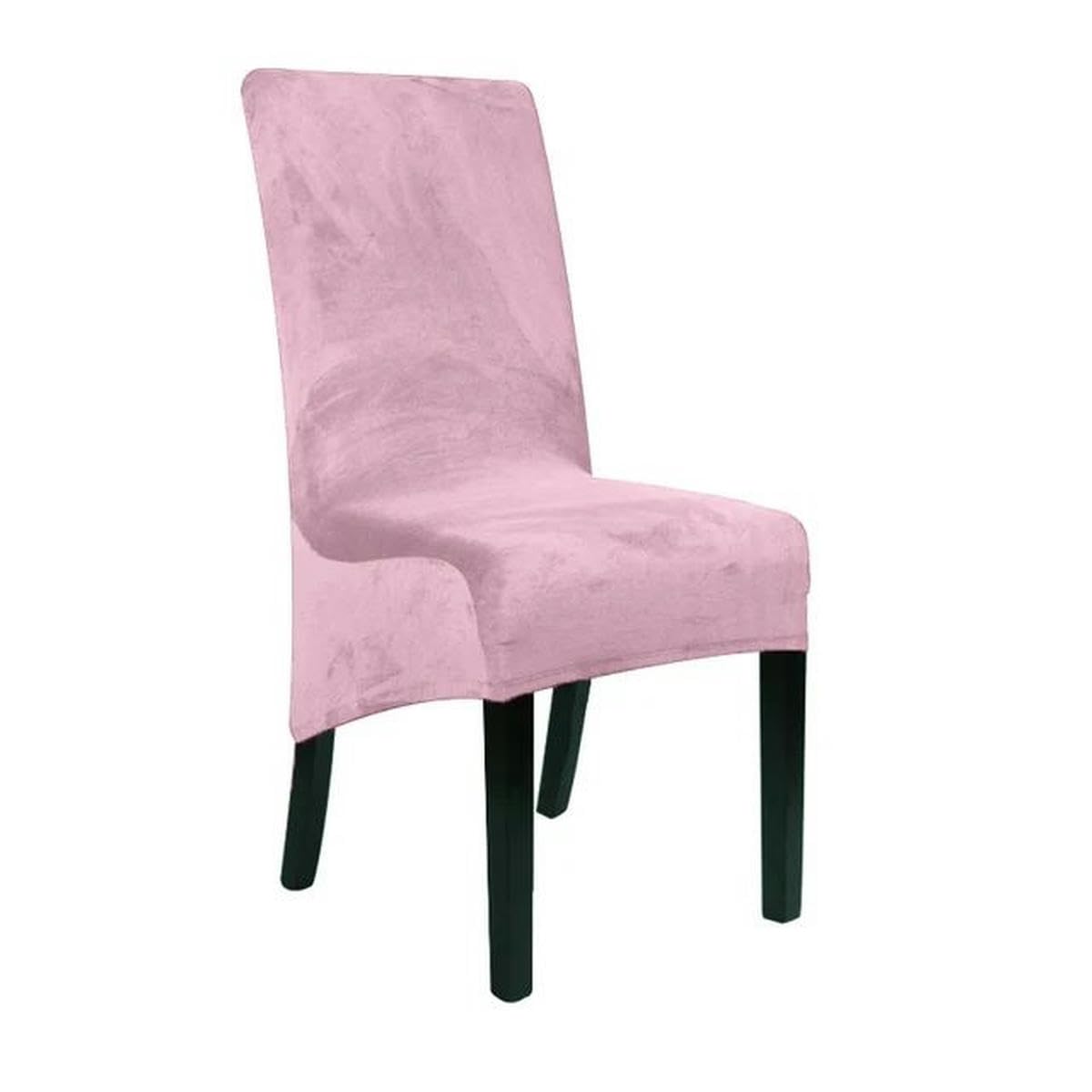Housse de chaise velours rose grand dossier pour décoration de table de mariage et hôtel