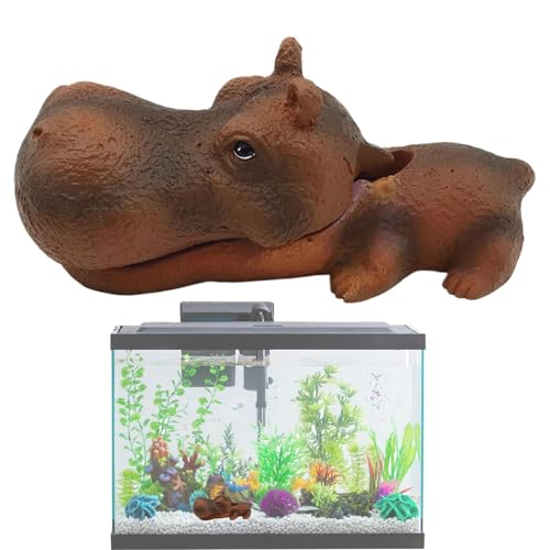Hippo Aquarium Ornament, Resin Hippo Decoration, Fish Tank Animal Decor, Aquarium Safe Resin Hippo, Whimsical Aquarium Decoration, Small Tank Hippo Figure, Underwater Animal Ornament, Cute Aquarium Hi