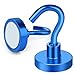 MIKEDE Magnetic Hooks, 30Lbs Neodymium Magnets with Hooks Heavy Duty for Refrigerator, 10Pcs Strong Cruise Hooks for Hanging, Magnetic Hanger for Grill, Toolbox, Storage - Blue