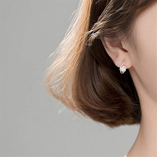 Crystal Music Note Small Sterling Silver Stud Earrings for Women Girls CZ Tiny Cute Asymmetrical Treble Clef Studs Cartilage Dainty Jewelry Birthday Christmas Valentine Gifts2