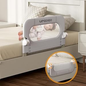 Folding Toddler Bed Rails for Crib,Safety Toddler Bed Rails,Toddler Bed Guard Rail with Reinforced Anchor Safety System,Bed Rail for Kids Fit,Bunk,Full Size,Queen,King,Twin(Grey,33″x23.6″)