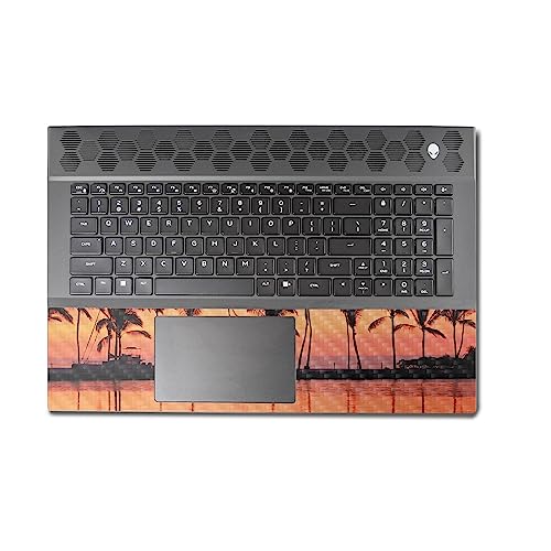 Image of MightySkins Carbon Fiber Skin Compatible With Alienware M18 R1 (2023) Full Wrap Kit - Line Of Palms | Protective, Durable Textured Carbon Fiber Finish | Easy To Apply & Change Styles | Made in the USA