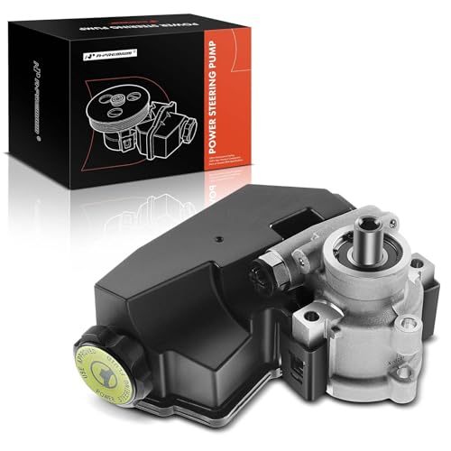 A-Premium Power Steering Pump, with Reservoir, Compatible with Jeep Cherokee 1996-2001, Wrangler 1997-2003, 4.0L Gas, Replace # 52087871AD, 52087871AB