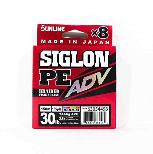 Sunline P.E Ligne X8 Siglon Advance 150M PE 2.5 tresse 8 brins multicolore pour moulinet