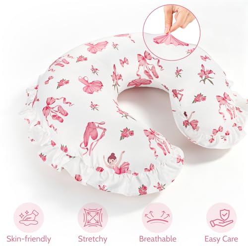 Insertos para asiento de bebé y funda de cojín de lactancia rosa miniatura 3
