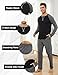 GAESHOW Mens Pajamas Set, Male Cotton Sleepwear Long Sleeve Shirt and Pant Set, O-Neck Winter Thermal Loungewear Pjs Grey Black