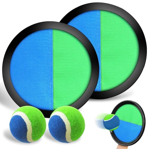 Balle Raquette Scratch Jeux, Jeu de Balle à Attraper Raquette avec 2 Raquettes + 2 Balles, Lancer Catch Ball Jouet Enfants, Jeu de Pagaies et de Lancer pour...