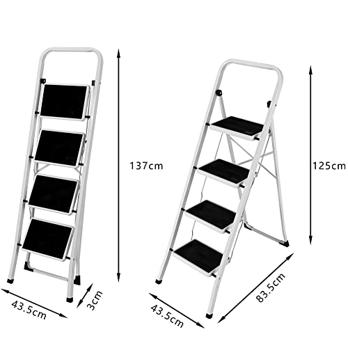 Échelle pliante 4 marches en acier et caoutchouc premium - 3