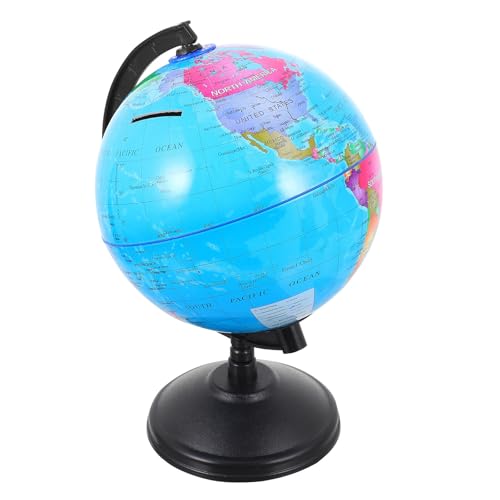 TOPPERFUN Alcancía Globo Terráqueo de PVC para Escritorio Diseño Educativo para Que Aprenden Geografía