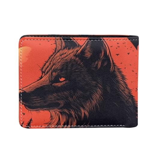Image of Coldinair Cool Wolf Kids Wallet for Boys with Wallet Card,Novelty Bifold Wallets With Coin Pocket Id Window for Kids, Boys, Teen
