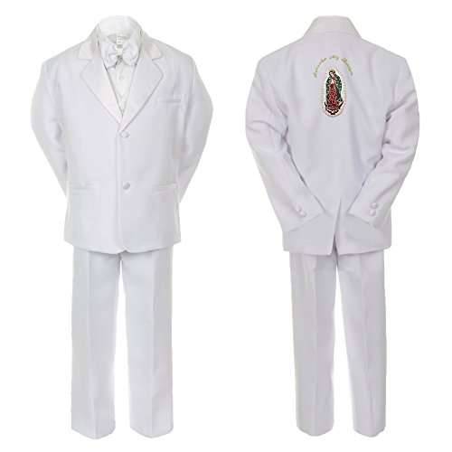 Image of New Born Baby Kid Boy Teen Christening White Suit Gold Virgin Mary on Back SM-20