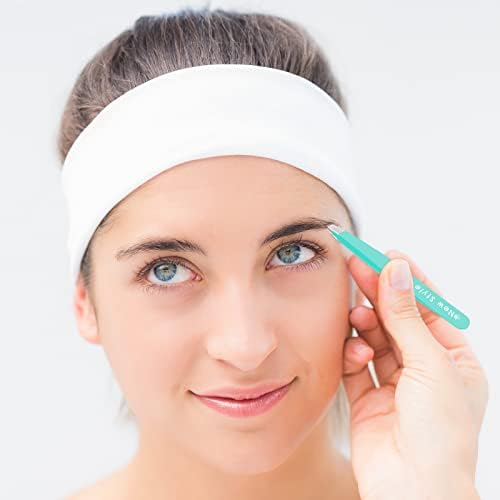 New Style Tweezers for Women and Men  Precision Professional Stainless Steel Slant Eyebrow Tweezer -- Hair Remover for Eyebrows, Facial Hairs, Chin, Brow Shaping, Light Green