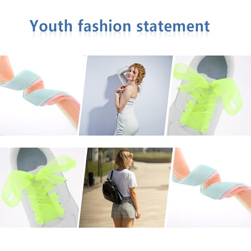 10 Pairs Shoe Laces, Soft Silk Satin Shoelaces Snow Yarn Fashion Ribbon Shoestrings Colorful Shoe Ties (10 Colors)3