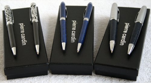Pierre Cardin Executive Pen & Pencil Sets with Gift Boxes (Pack of 3) Assorted Colors - Lifetime Warranty.