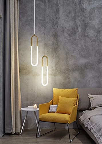 Image of CITRA Led Pendant Light Acrylic Oval Kitchen Island Ceiling Lights (Gold) - Warm White