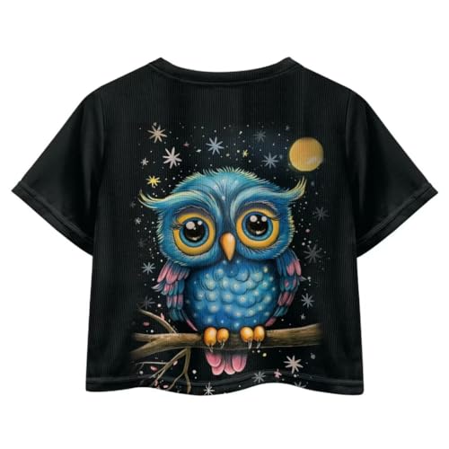Image of Girl Crop Top Shirts for Summer Cute T Shirts Short Sleeve Tees for Kids 5-16