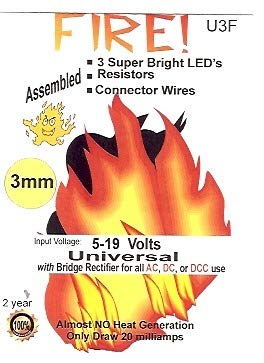 U3F Simulated Fire 3mm LED Kit by Evan Designs