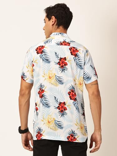 Image of Thomas Scott Men's | Floral | Half Sleeve | Slim Fit | Cotton Rayon | Cuban Collar | Casual Shirt
