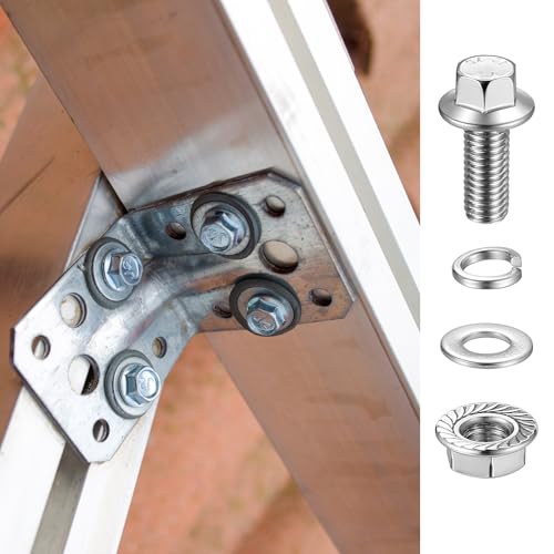 48 Stück M8 Sechskantschrauben Muttern Set, Edelstahl Flansch Schrauben und Muttern Set, Flanschschrauben Sechskant Schrauben mit Muttern mit Unterlegscheiben & Federringe Assortment Set