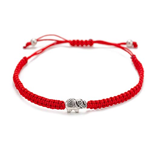 Kelistom 6Pcs Red String Evil Eye Charm Bracelets For Women Men Teen Girls Boys Handmade Macrame Braided Kabbalah Bracelet For Protection Friendship Adjustable (1 Elephant) #TOP2