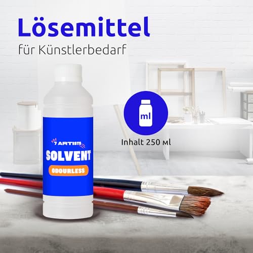 7 Artists Dunasol Ölfarbe Verdünner 250 ml - Ölfarben Verdünnung Lösungsmittel & Farbflussverbesserer für Ölfarben - Ölfarben Zubehör