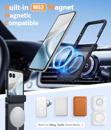 Image of FNTCASE for Motorola Razr 2026 Case: Moto Razr 2025 Case [Hinge Protection] Translucent Matte Cases [Compatible with Magsafe] [Screen Protector] Military Grade Shockproof Protective Phone Cover
