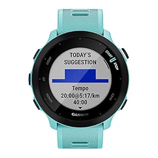 Garmin Forerunner 55 (Aqua), Smartwatch running con GPS, Cardio, Piani di allenamento inclusi, VO2max, Allenamenti personalizzati, Connect IQ