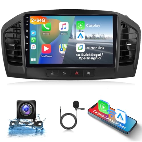 Autoradio Android 13 9" Per Buick Regal 2009-2013/Opel Insignia 2008-2013 – 2+64GB, Carplay Wireless, WiFi, GPS, FM RDS, Telecamera AHD