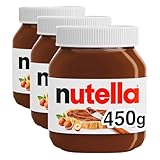 nutella - Nuss-Nugat-Creme, 1 Glas mit 450 g, leckere Haselnuss-Creme als Aufstrich oder für Rezepte (Packung mit 3)