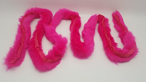 mnj.trimmings- 2 Yards Long Rabbit Faux Fur Piping, 3CM Wide (Shocking Pink)
