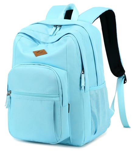 Image of abshoo Classical Basic Womens Travel Backpack For College Men Water Resistant Bookbag (Light Blue)