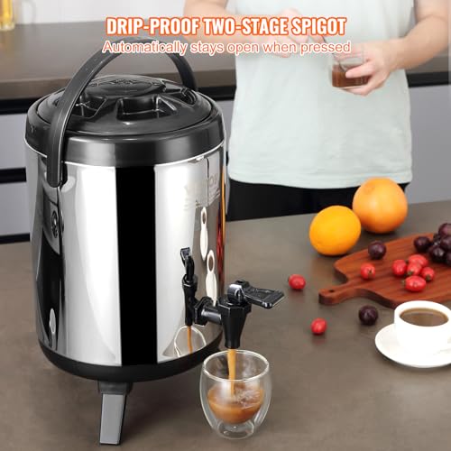 Miniatura 5 de Vevor Dispensador De Bebidas Aislado Dispensador De Agua Fría Y Caliente No Eléctrico 6 L Almacenamiento De Alimentos De Acero Inoxidable Contenedor Aislado 4-6 H Con Grifo Portátil Para Camping