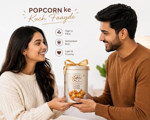 Image of POPPACORN Gourmet Popcorn, Tin Pack (130g, Butter Toffee)