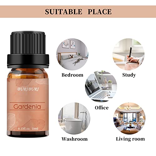 Image of BURIBURI Gardenia Essential Oil, 100% Pure Gardenia Fragrance Oil, Fragrance Oil Essential Oils 10ML for Soap Candle Making