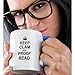 3dRose Keep CLAM and Proof Read - funny proofread reader writer editor gifts 11oz Two-Tone Blue Mug