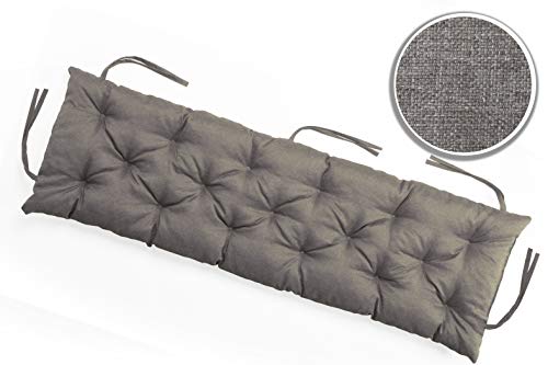 sunnypillow Bankauflage Outdoor - Bankkissen für Bank 170 x 60 cm - Sitzkissen für Hollywoodschaukel - Polsterauflage, Auflage für Gartenbank - Gartenkissen, Stuhlkissen für Gartenmöbel Grau