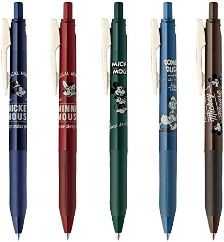 Sarasa Clip 0.5 Retractable Gel Ink Pen, Rubber Grip, Vintage Colors, Set of 5