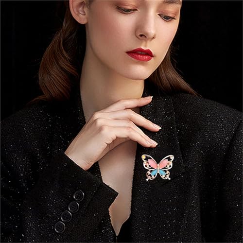 Image of coadipress Butterfly Brooch Pins Chic Romantic Elegant Rhinestone Crystal Insect Brooch Pin Women Corsage Scarf Shawl Clothing Accessories Wedding Party Banquet
