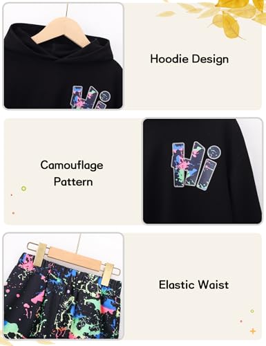 Boys Clothes Long Sleeve Hooded Sweatshirt Top Camouflage Sweatpants Fall Winter Kid Outfits Set 6-14T
