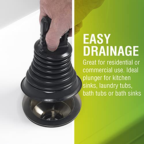 LDR 512 3420-K Mini Bellows Sink and Drain Plunger for Bathrooms, Kitchens, Baths, Compact and Powerful Easy to Store and Hide Perfect for RV's