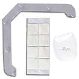 三角コーナー 水切りネットさんかくこーなー 水切りネット 水切りネットホルダー 三角コーナー ネット ゴミ袋ホルダー 三角コーナー 水切り袋 使いやすい 固定フィルター キッチンシンクストレーナー 生ごみ袋 シンク (グレー) と使い捨て水切りネット50枚