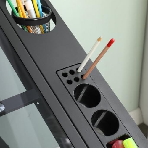 Donext Height Adjustable Drafting Table, 0-75° Adjustable Glass Top Art Desk with Large Storage Space, Ideal for Drawing and Crafting, Designed for Designers and Art Students