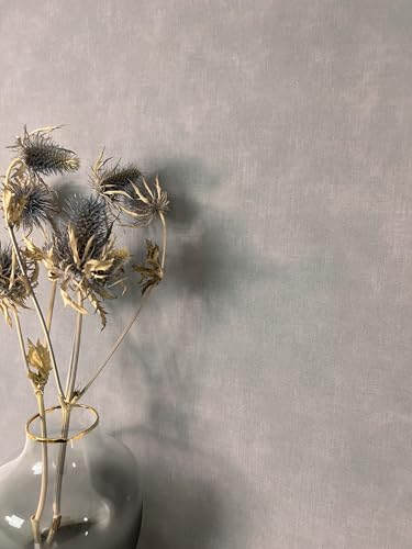 Newroom Tapete Grau Vlies Unifarbe - Modern Einfarbig Textilstruktur Leinen-Optik für Wohnzimmer Schlafzimmer