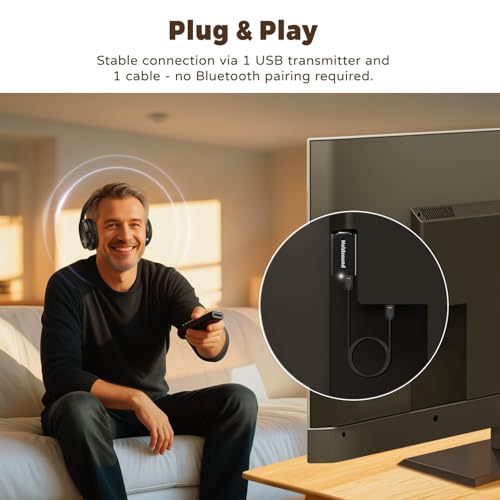Image of Holdsound BKM400 Wireless Headphones for TV Watching with USB Transmitter